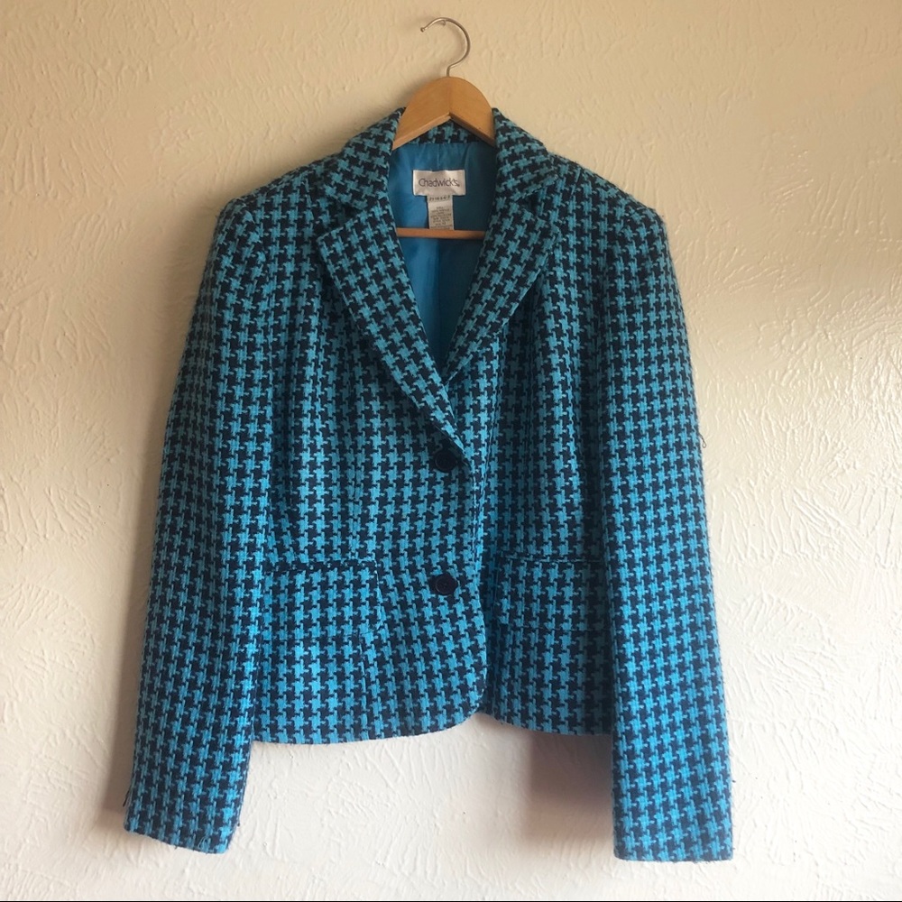Vintage Chadwick’s Houndstooth Blazer Blue/Black